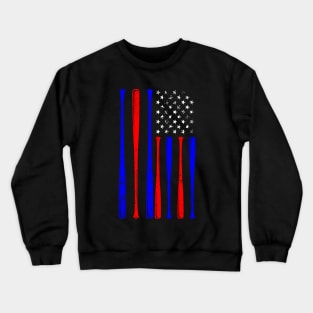 American Flag Baseball Team Crewneck Sweatshirt